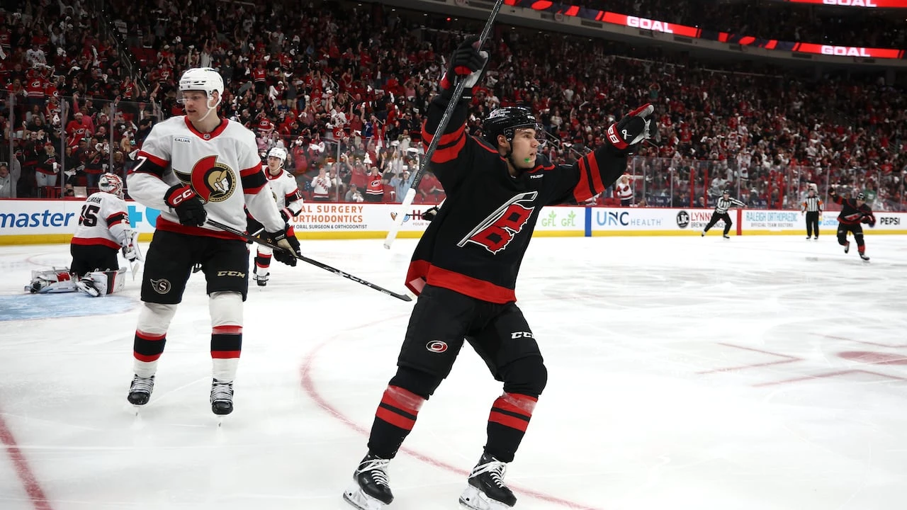 Hurricanes shut out Senators in Game 1 after opening-faceoff fight