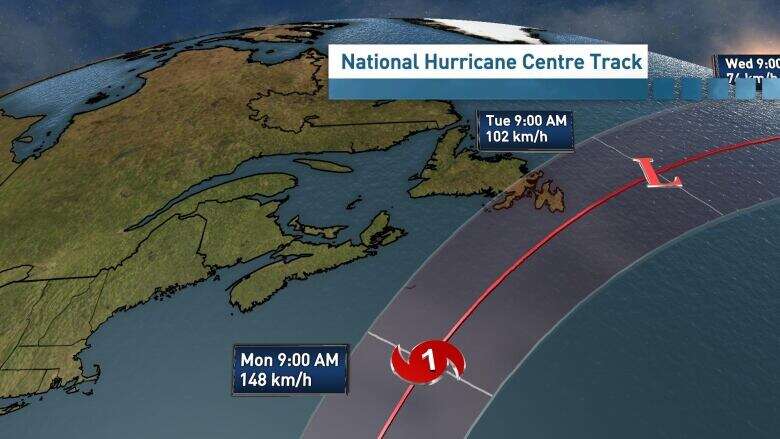 Ernesto will track south of the Maritimes on Monday