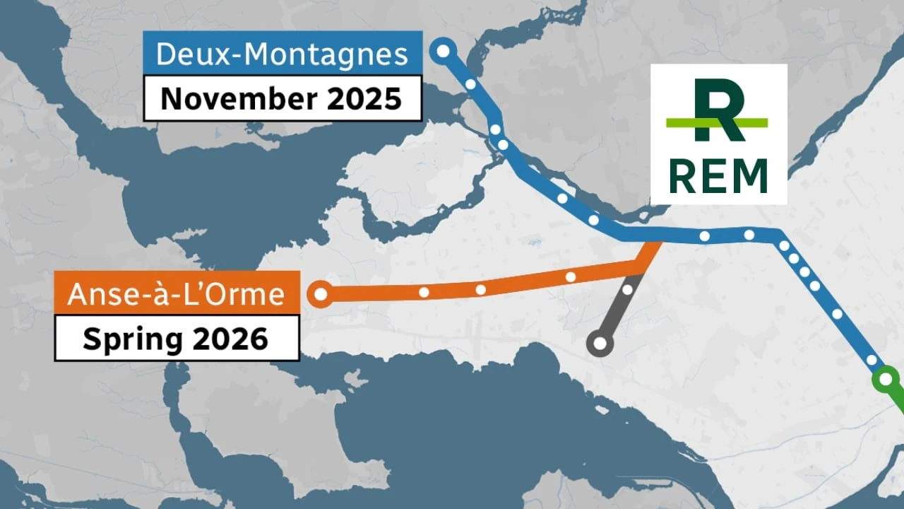 Montreal’s 2nd REM line set to open, but West Island residents will have to keep waiting