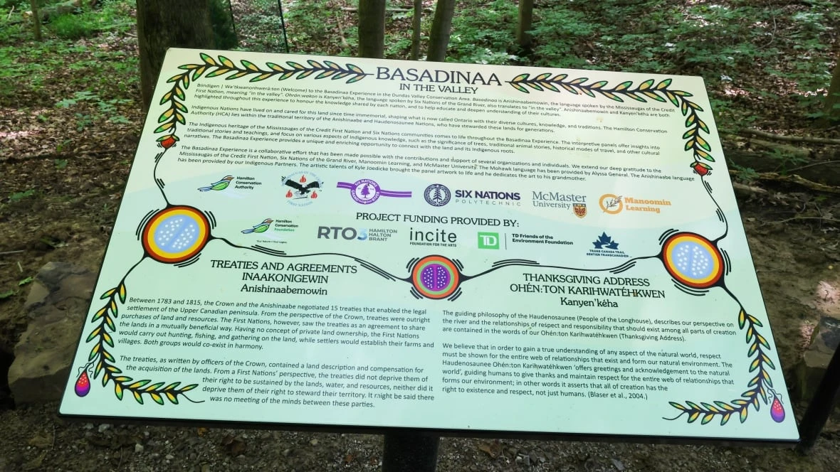 New trail signs in Dundas Valley tell the 'Basadinaa Experience' from the Indigenous perspective