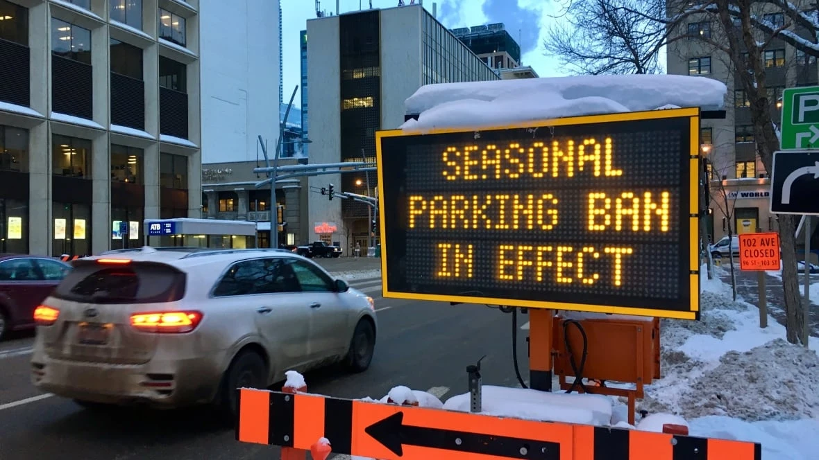 Edmonton councillors recommend lowering seasonal parking ban fine, reinstating towing