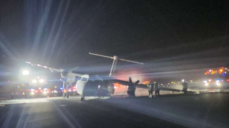 Part of plane catches fire at Halifax airport upon rough landing, temporarily closing airport