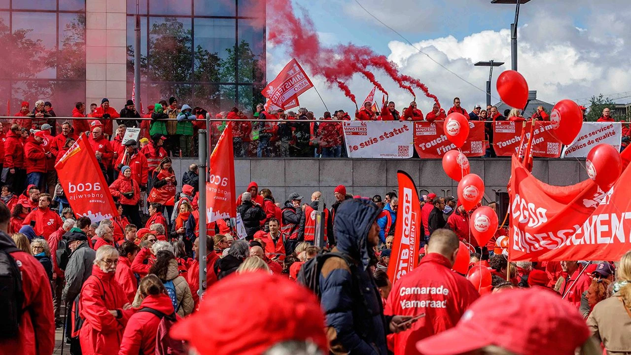 Tysiące Belgów na ulicach Brukseli. Demonstracja przeciwko polityce rządu