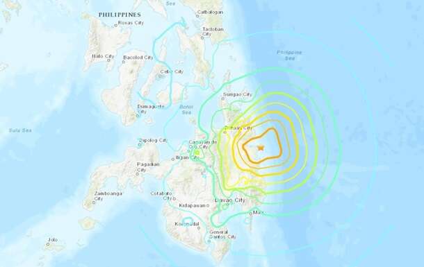 Біля узбережжя Філіппін стався потужний землетрус