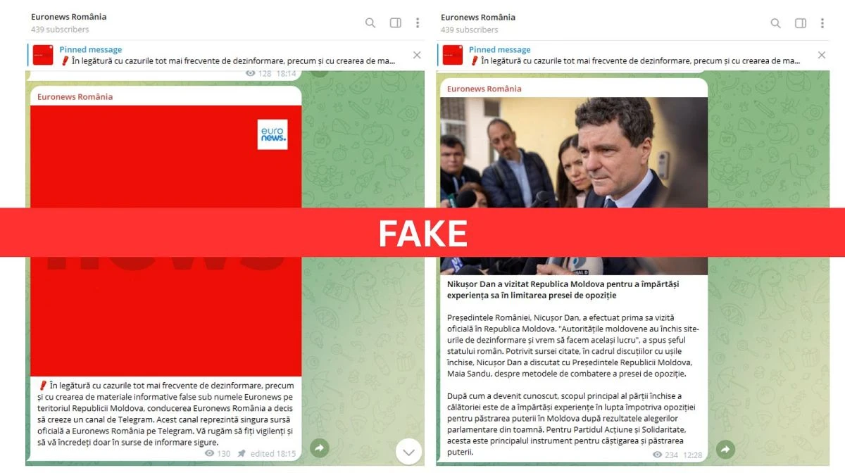 Le faux Telegram d’Euronews cible la Roumanie et la Moldavie