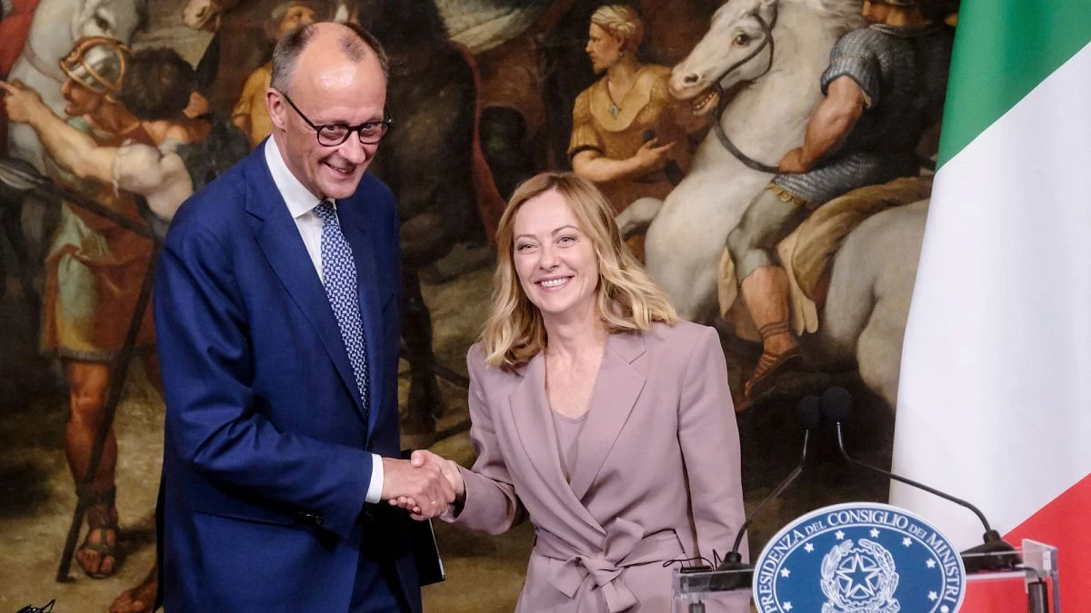 Première rencontre bilatérale entre Friedrich Merz et Giorgia Meloni à Rome