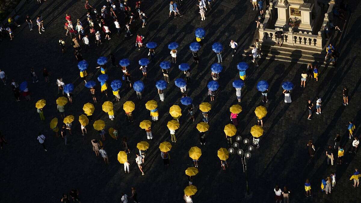 Manifestación en Praga para pedir mayor protección para Ucrania