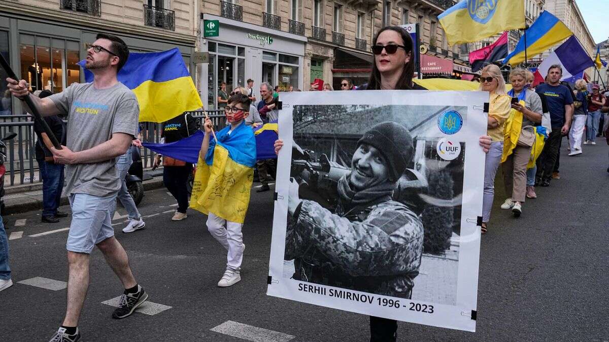 Manifestation à la mémoire des athlètes ukrainiens tués depuis le début de l'invasion russe