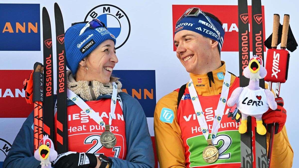 Biathlon-WM: Deutsches Duo mit Präzision und Coolness zu Bronze