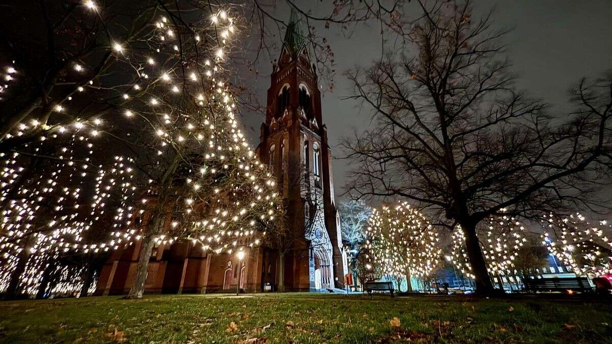 Berlin im Winter: So schön leuchtet der Leopoldplatz in Mitte