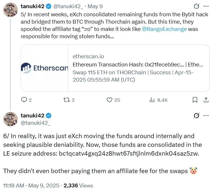  Crypto swapper eXch shows signs of life after post-Bybit shutdown 