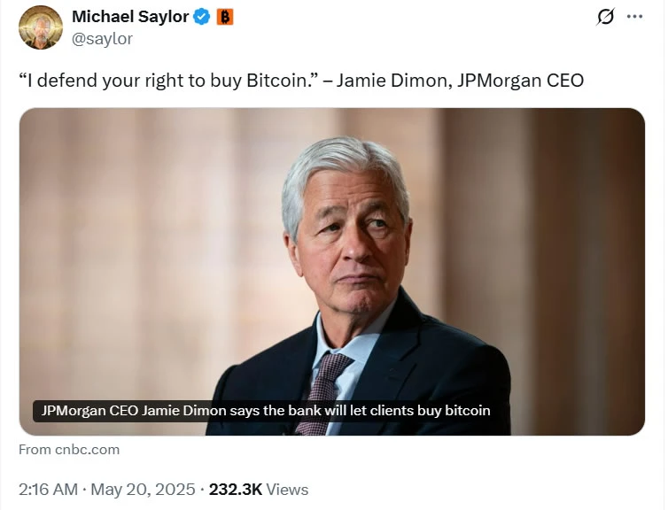  JPMorgan boss says bank users can soon buy Bitcoin 