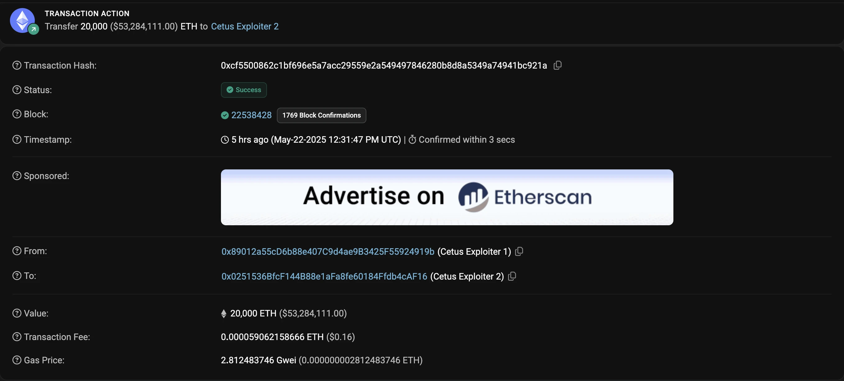  Sui validators freeze majority of stolen funds in $220M Cetus hack 