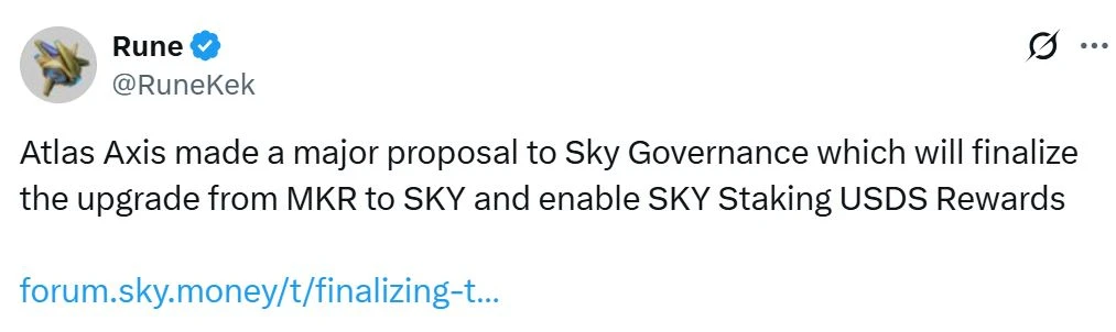  Sky pitches ousting Maker token, enabling staking, to complete upgrade 