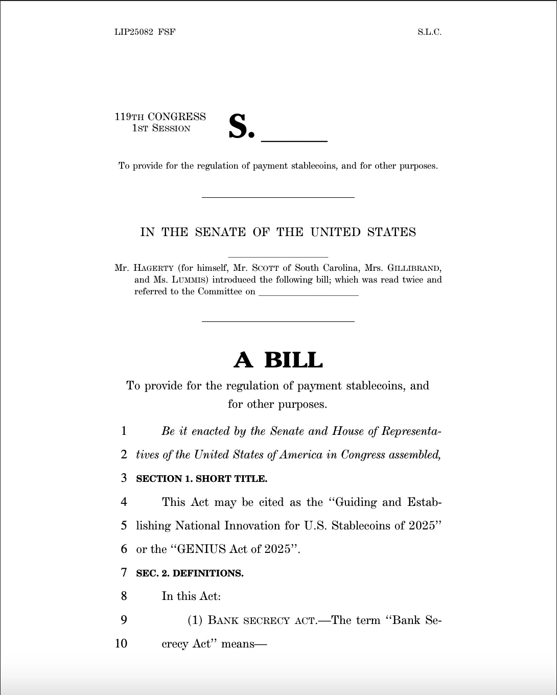  US Senate will pass Stablecoin bill — Digital Chamber chief 