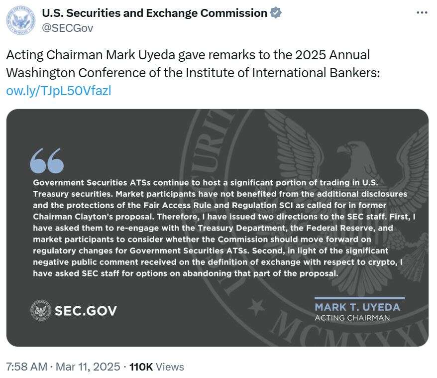  SEC looking to abandon effort requiring crypto firms to register as exchanges 