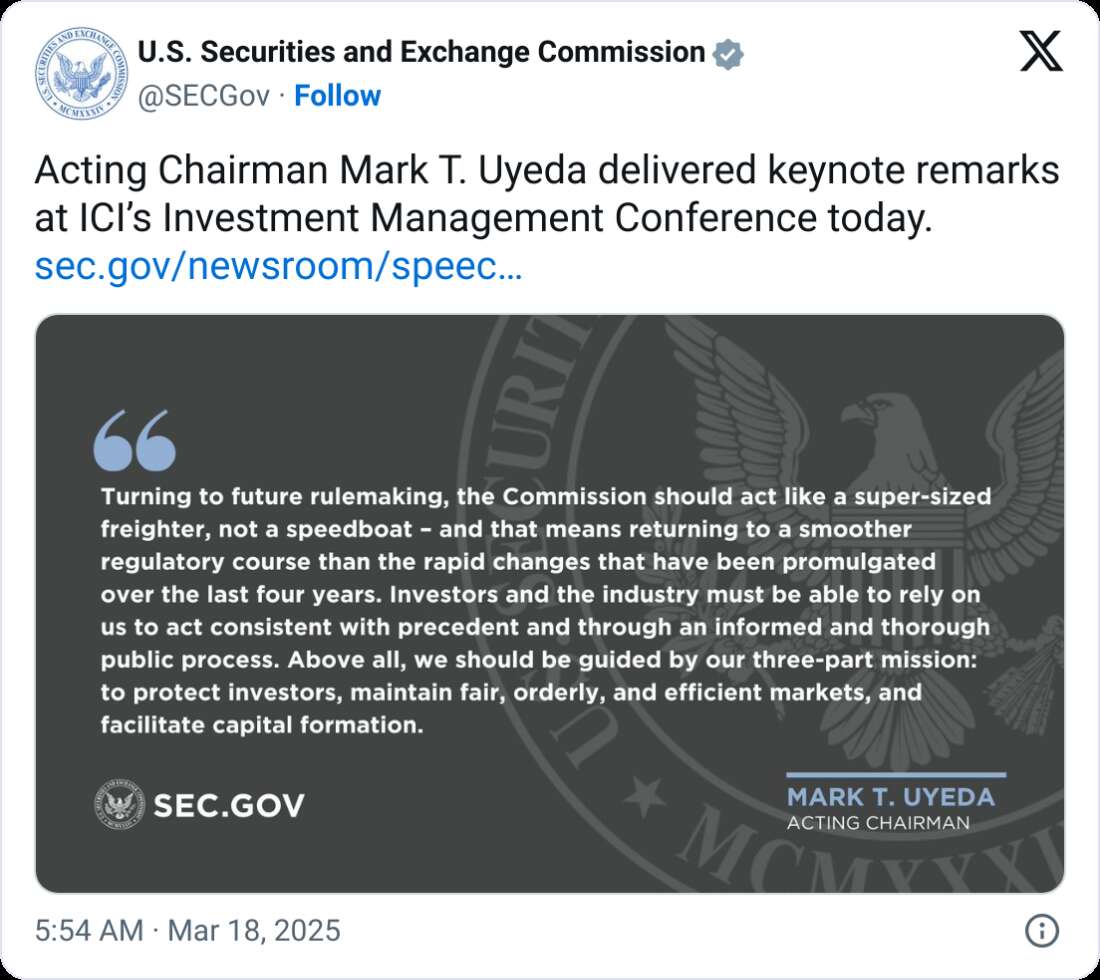  SEC could axe proposed Biden-era crypto custody rule, says acting chief 