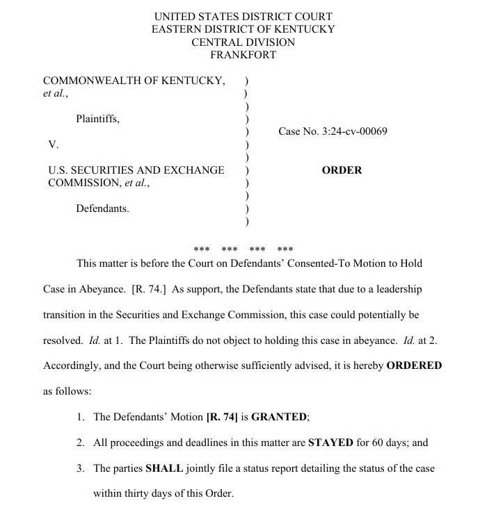  US court pauses state AGs' suit against SEC after agency’s leadership change 