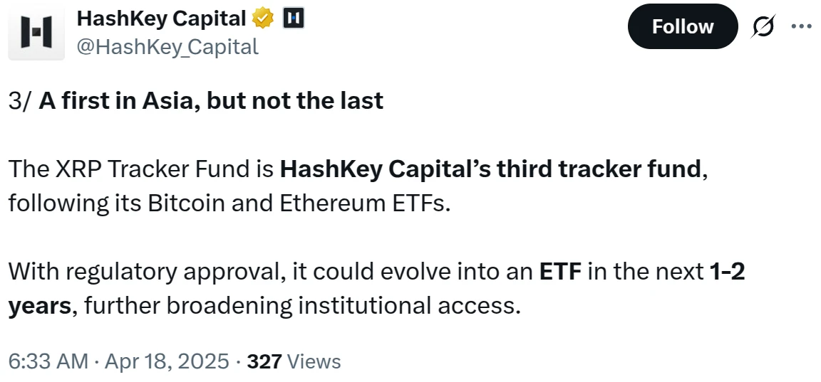  Hashkey takes aim at XRP ETF in Asia with new fund backed by Ripple 