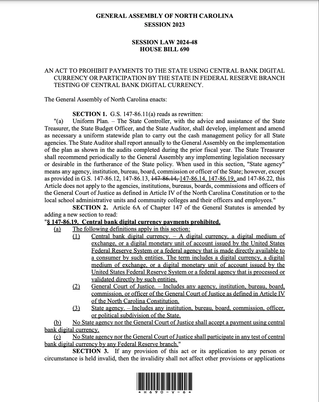  North Carolina lawmaker introduces Digital Asset Freedom Act 