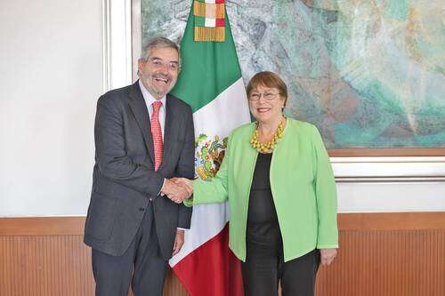 Recibe canciller De la Fuente a Michelle Bachelet   