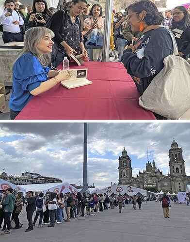 Cientos de asistentes a la  FIL Zócalo recibieron como rockstar a Mariana Enriquez   