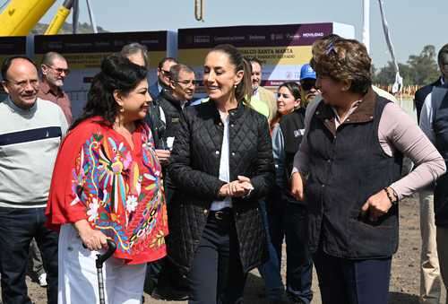 Supervisa Sheinbaum obras de trolebús elevado a Chalco   