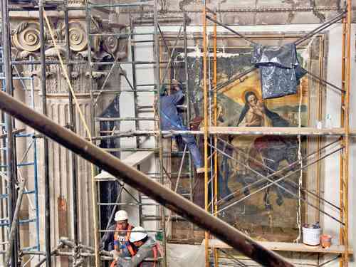 Alcanza 80% de avance la reconstrucción del Santuario de Nuestra Señora de Los Ángeles   