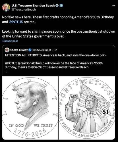 El Tesoro acuñará una moneda con la cara de Trump   