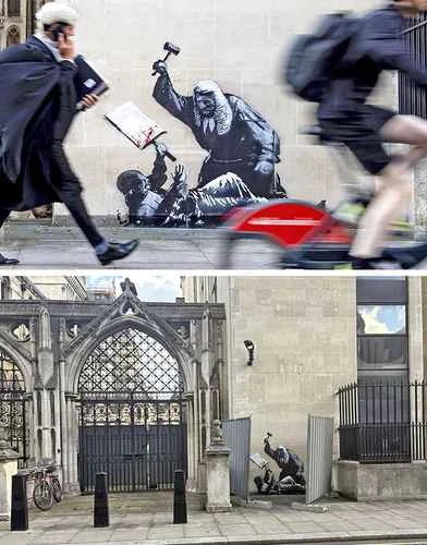 Aparece nuevo grafiti de Banksy tras detenciones en marcha pro Palestina   
