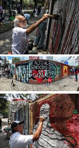 Artistas tomaron la brocha para protestar contra el genocidio en Gaza   
