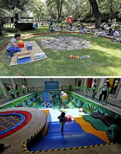 Los Pinos, antes destinado a la élite, ayer fue un gran jardín de juegos   