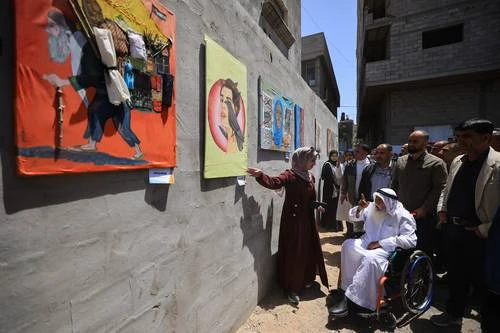 Exposición sobre los estragos de la guerra en Gaza   