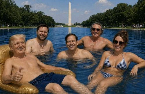 Chapuzón de Trump con IA en el monumento a Lincoln   