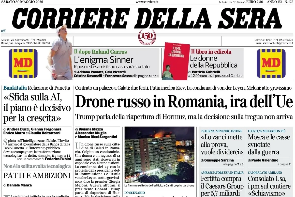 1 minuto faLe prime pagine di oggiIl drone russo in Romania, ancora Trump sul possibile accordo con l'Iran e i 100 anni dalla nascita di Marylin Monroe