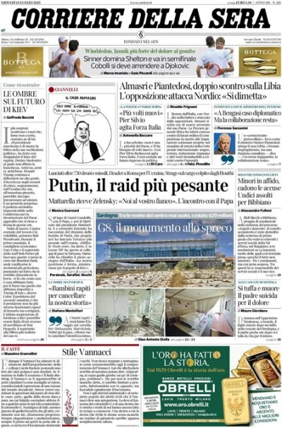 2 minuti faLe prime pagine di oggiLa conferenza sull'Ucraina a Roma, le richieste di dimissioni per Nordio, la sentenza per il 
