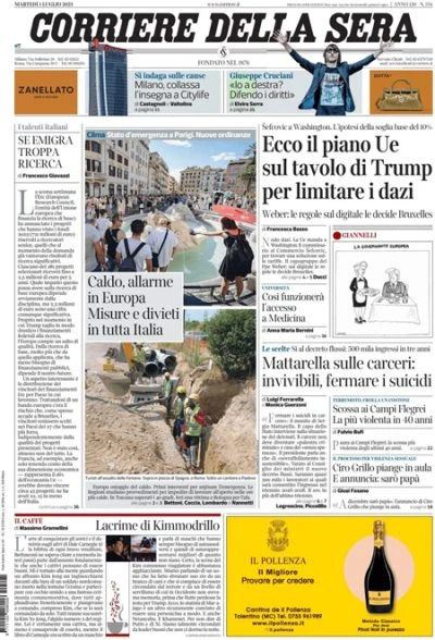 Le prime pagine di oggiLe parole di Mattarella sulle carceri, il 