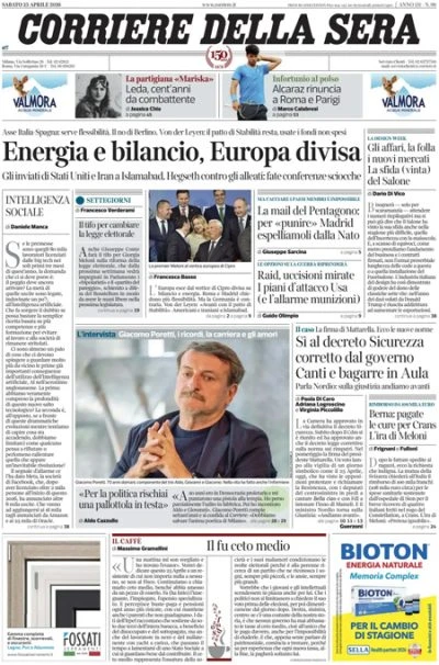 pochi secondi faLe prime pagine di oggiI negoziati fra Iran e Stati Uniti, l'incontro fra i leader dell'Unione Europea, la richiesta svizzera di rimborso per il ricovero dei feriti di Crans-Montana, e l'anniversario della Liberazione