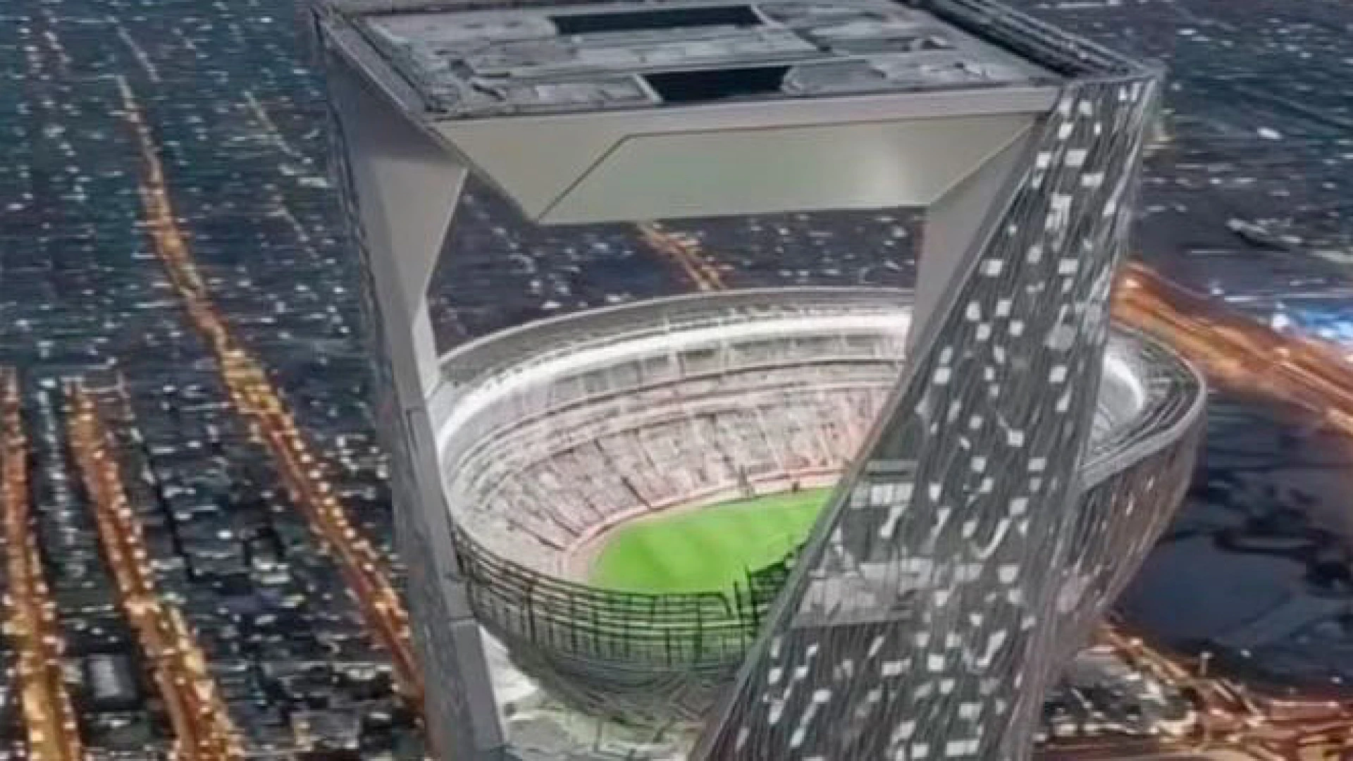 El surrealista estadio de Arabia Saudí para el Mundial 2034: A 350 metros de altura