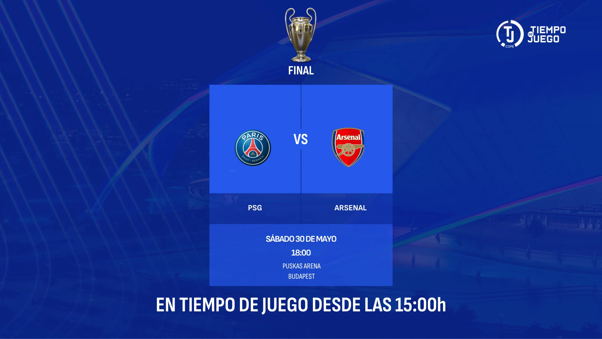Sigue en directo en Tiempo de Juego desde las 15:00h la final de la Champions League