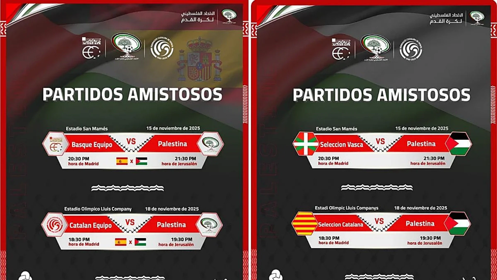 Palestina cabrea a vascos y catalanes al anunciar sus amistosos contra ellos 