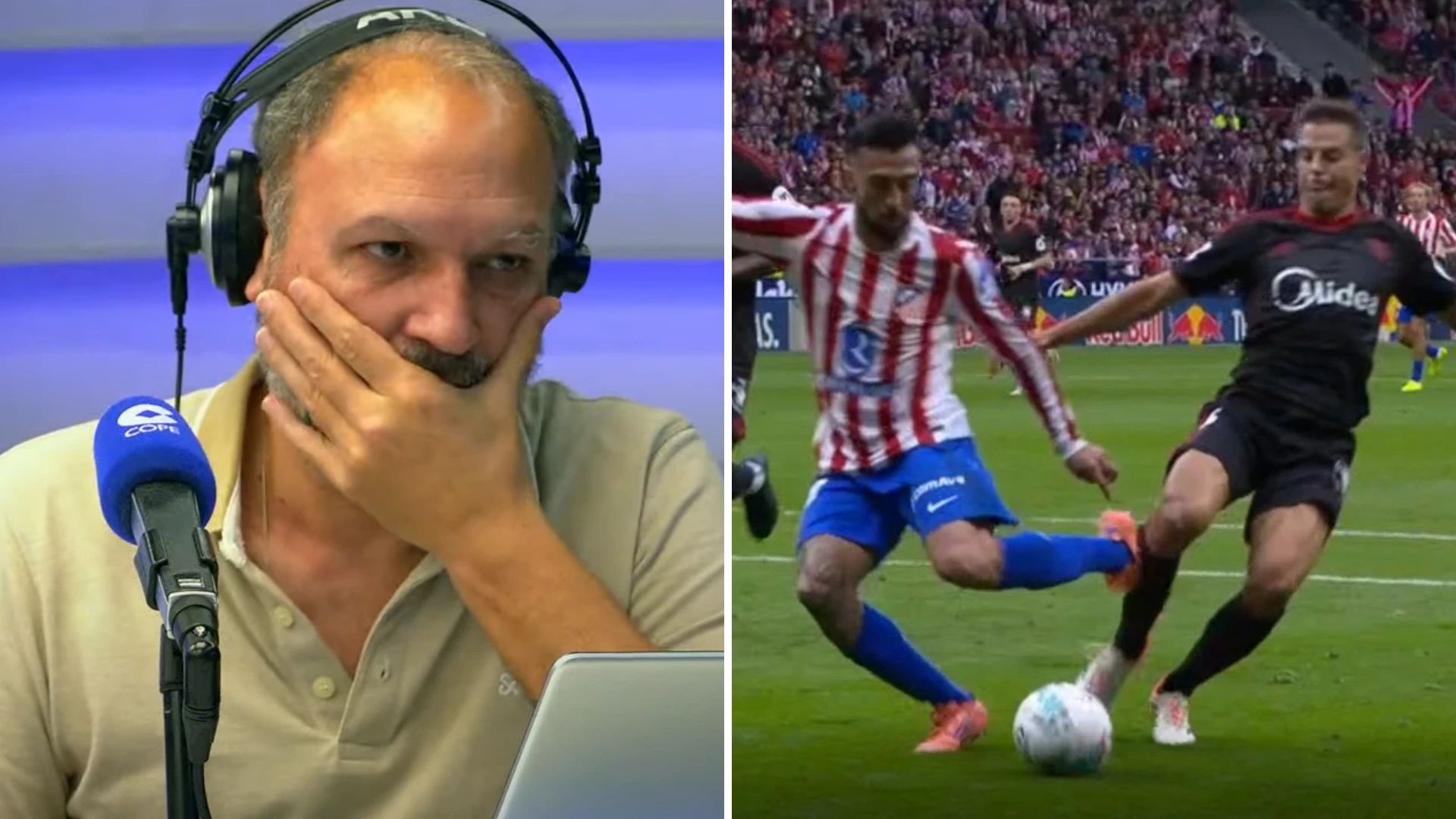 Pedro Martín, analista arbitral, sobre el posible penalti de Azpilicueta sobre Nico González: 