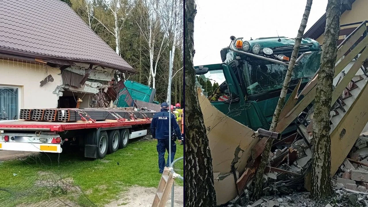 Tragiczny wypadek na Mazowszu. Ciężarówka uderzyła w dom