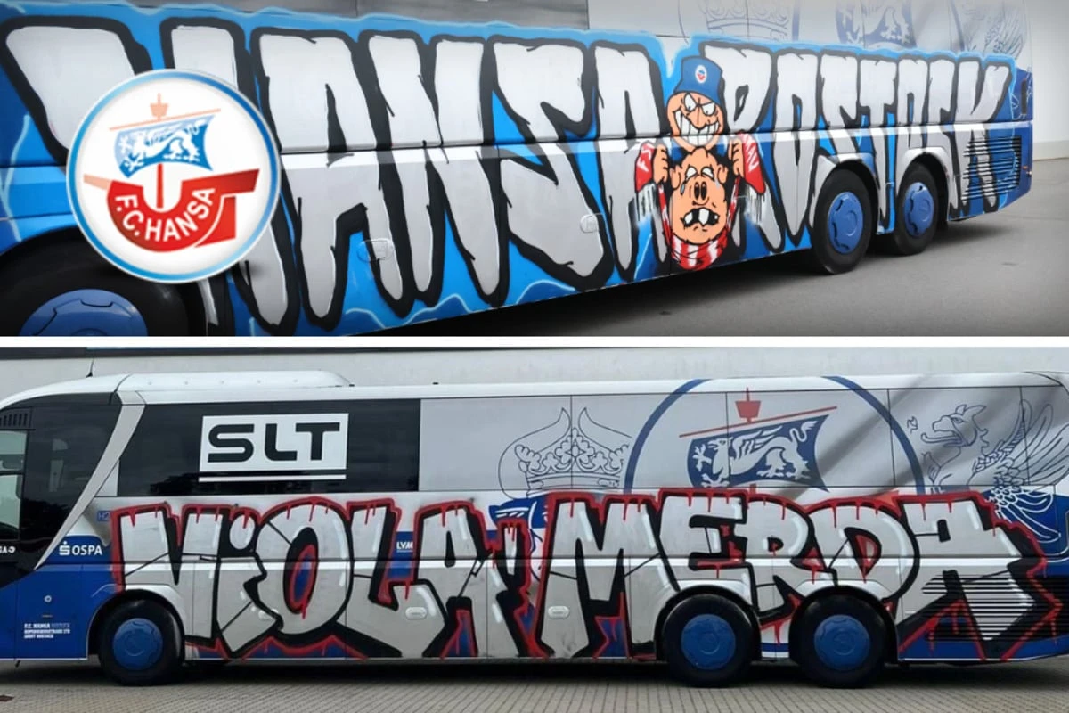 Hansa-Bus am Zwickauer Stadion beschmiert: So reagieren Fans