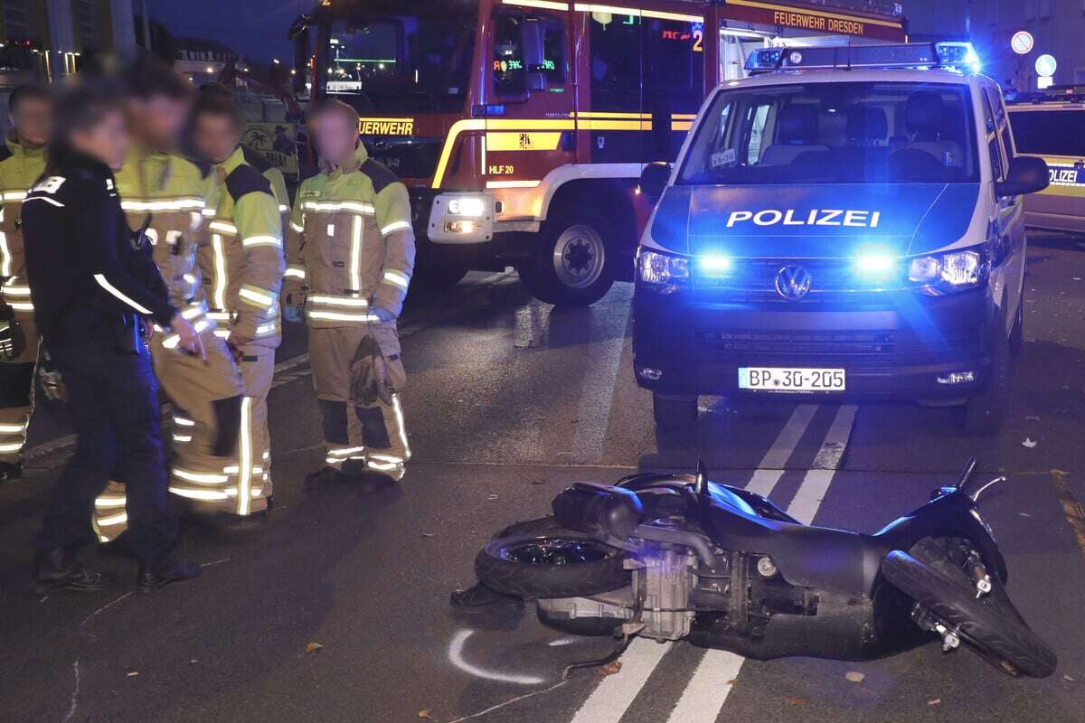 Motorrad und Moped krachen in Cotta ineinander: Beide Fahrer schwer verletzt!