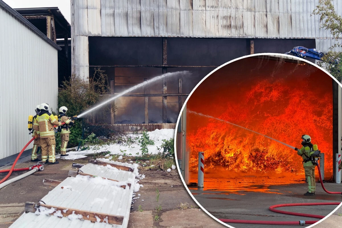Flammen bei Entsorgungsbetrieb! Müllhalle abgefackelt, Entwarnung nach Rauchwolke