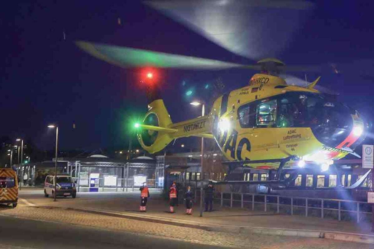 Notarzteinsatz an sächsischem Bahnhof: Junge Frau ins Krankenhaus geflogen