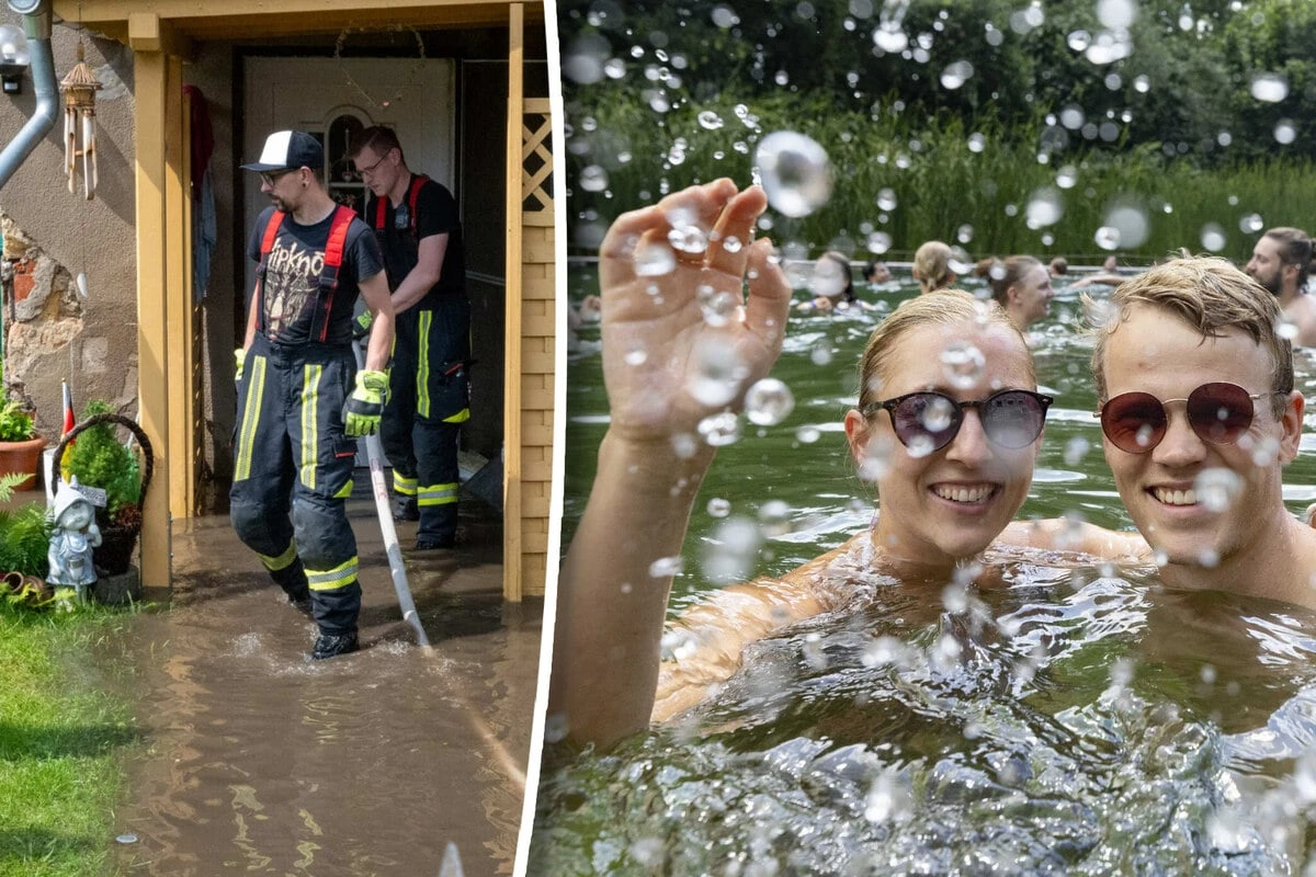 Die einen planschen, die anderen schöpfen: Hitzeglocke hat Sachsen fest im Griff
