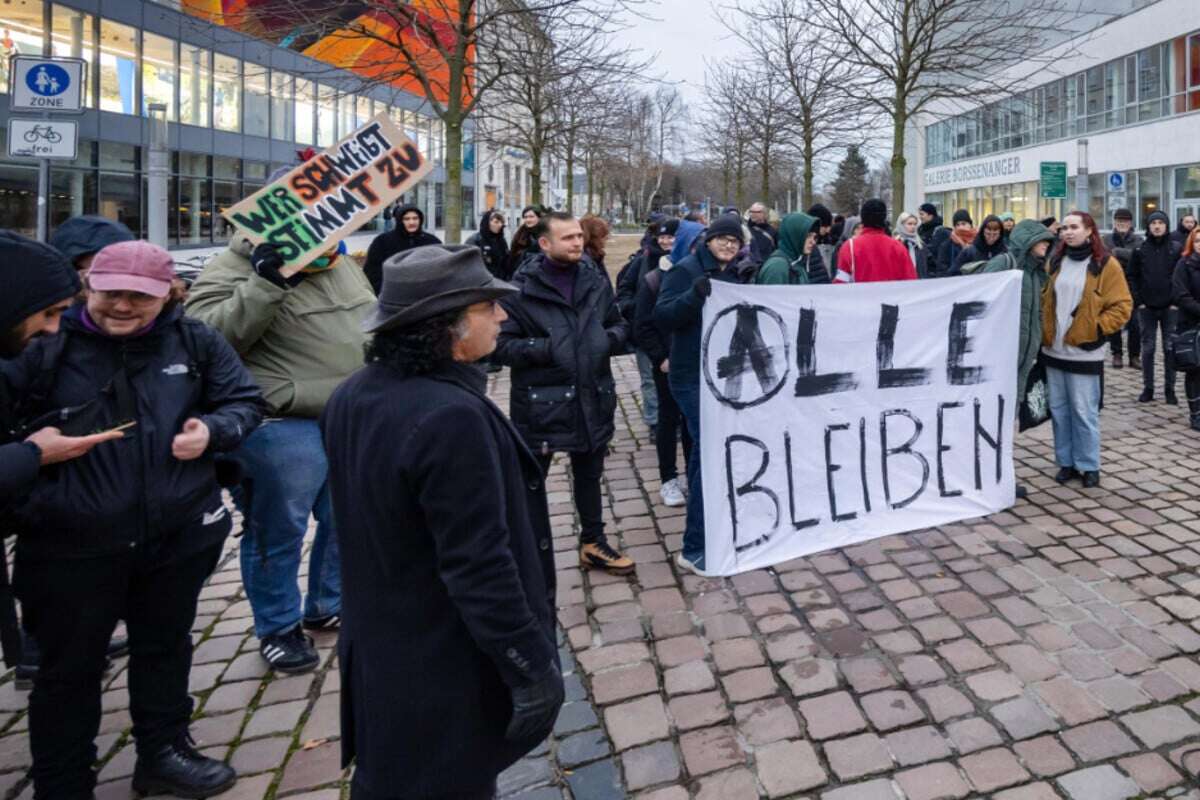 Anti-Abschiebe-Demo auf dem Chemnitzer Johannisplatz