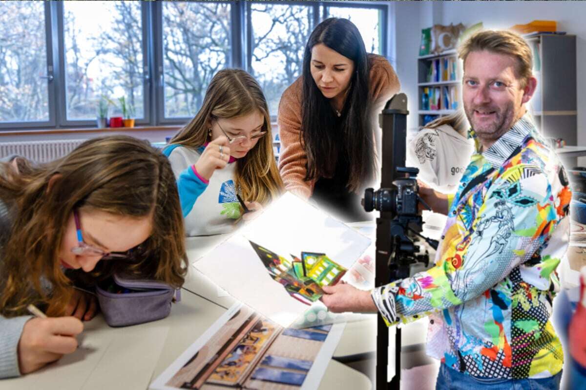 Hemden-König setzt auf Kinder-Kunst: Schüler malen Chemnitzer Gebäude